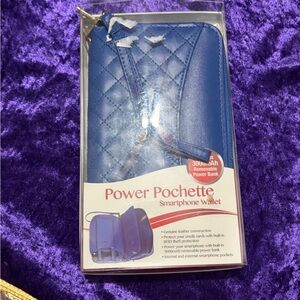 Blue Smartphone Wallet with Power Bank